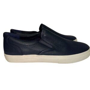 Vince Fairfax Sneakers Men's Navy Blue Leather Slip On Shoes Size 12 NEW Preppy